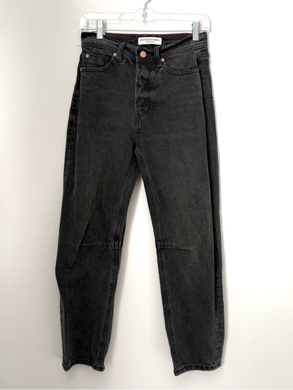 Scotch & Soda High Rise Black Barrel Jeans - Picture 3 of 10